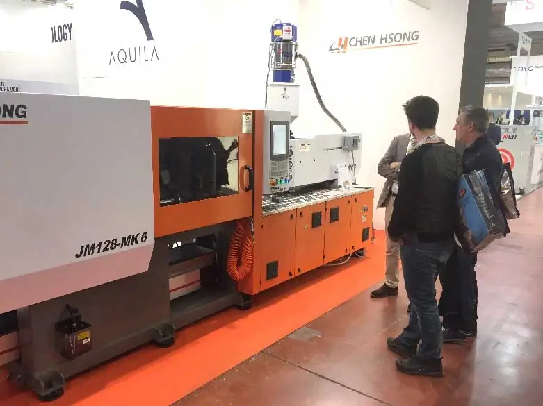 At this MECSPE, we showed a JM128-MK6 from the newest injection molding series at our AQUILA booth.